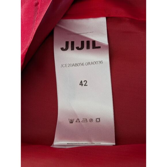 JIJIL Red Satin Blazer Mini Dress IT 42 US 6 Italian Designer Cocktail Evening - Picture 8 of 9